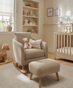 Alma Nursing Chair & Stool - Fawn Boucle