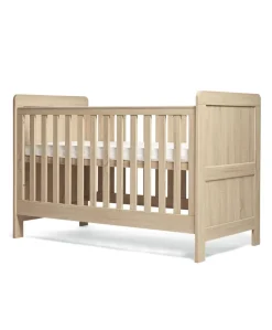 Atlas Cotbed & Luxury Hybrid Twin Mattress Bundle - Light Oak