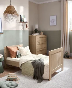 Atlas Cotbed & Premium Pocket Spring Mattress Bundle - Light Oak