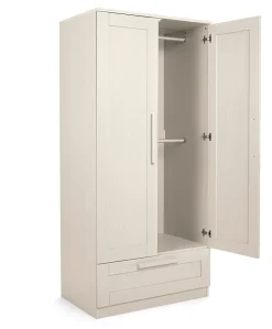 Atlas 3 Piece Cotbed Range with Dresser Changer & Wardrobe - Stone