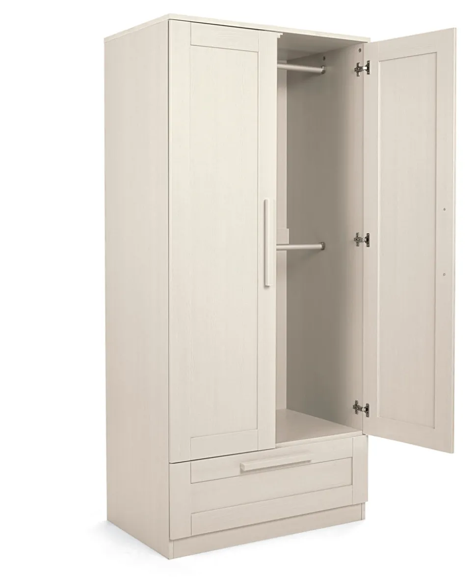 Atlas 3 Piece Cotbed Range with Dresser Changer & Wardrobe - Stone