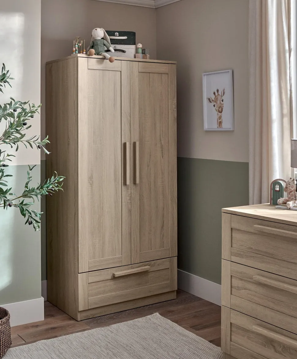 Atlas 3 Piece Small Cotbed Range with Dresser Changer & Wardrobe - Light Oak