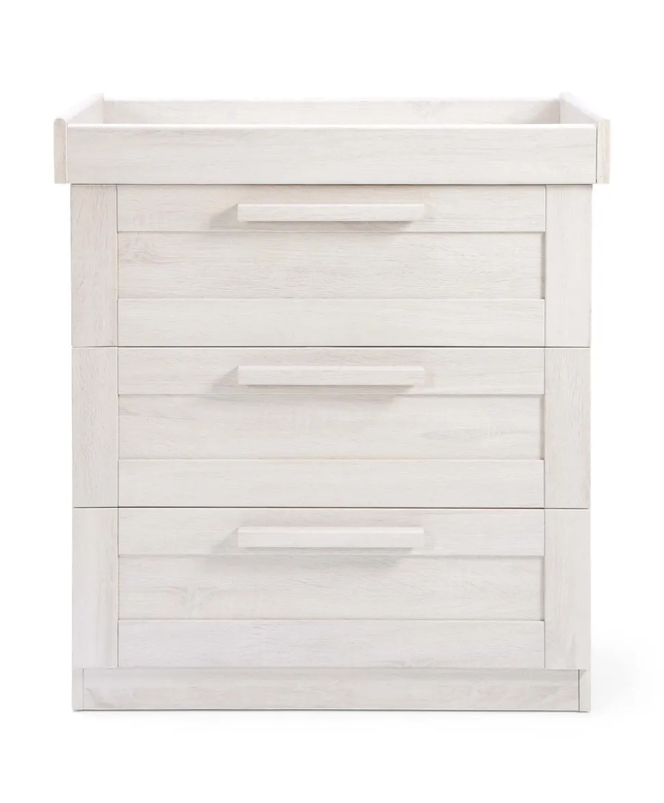 Atlas 2 Piece Small Cotbed Set with Dresser Changer - White