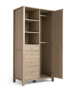 Barton 3 Piece Cotbed Range with Dresser Changer & Wardrobe - Oak