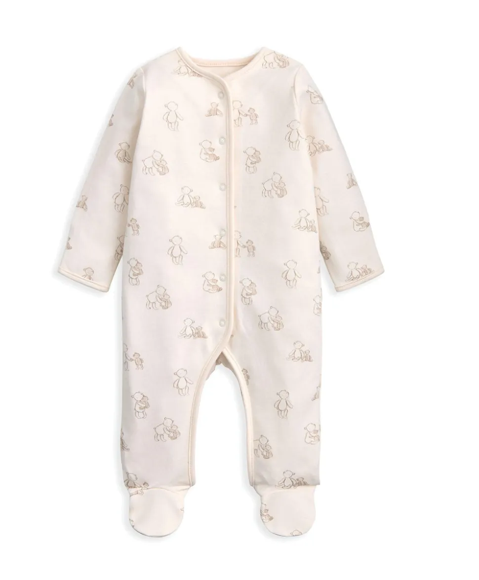 Bear Print All In Ones Bodysuit and Hat Set (4 Pieces)