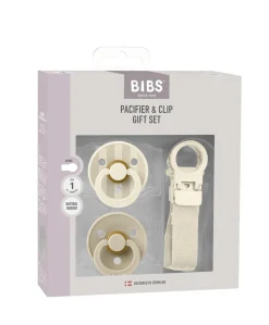 BIBS Pacifier & Loop Clip Gift Set - Vanilla