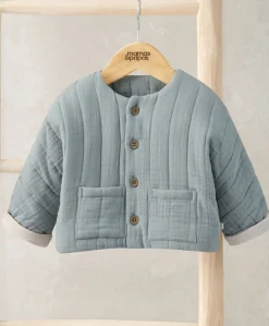 Blue Quilted Jacket