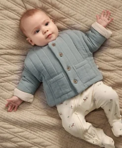 Blue Quilted Jacket