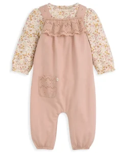 Broderie Dungarees and Bodysuit Outfit Set