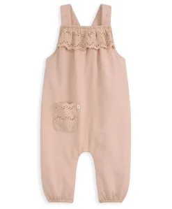 Broderie Dungarees and Bodysuit Outfit Set