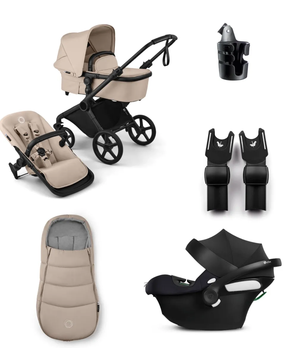 Bugaboo Cub Essential Pushchair Bundle With Cybex Aton B2 i-Size Baby Car Seat - Desert Taupe