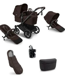 Bugaboo Donkey 6 Double Essential Pushchair Bundle (5 Pieces) - Cocoa Brown