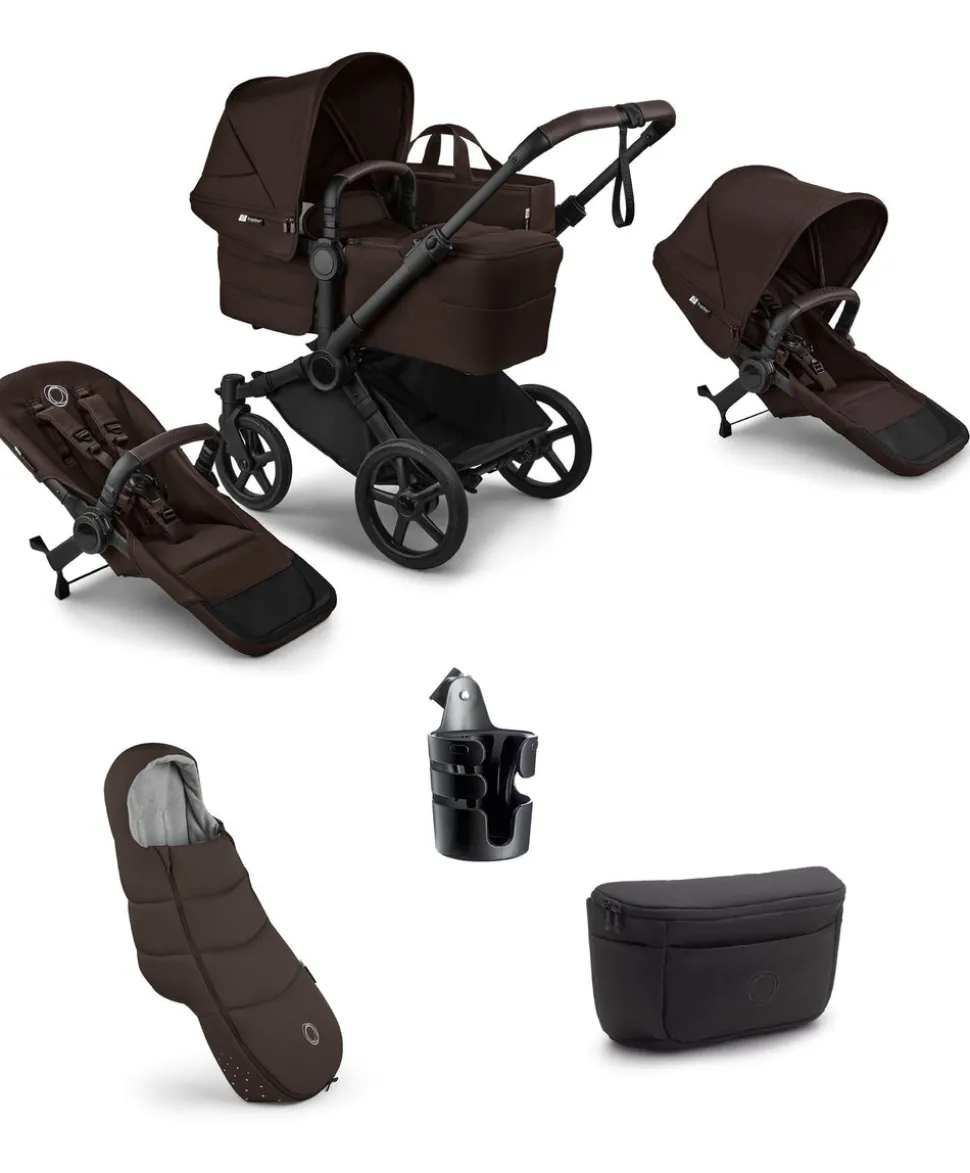 Bugaboo Donkey 6 Double Essential Pushchair Bundle (5 Pieces) - Cocoa Brown