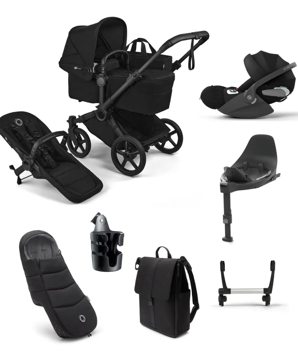 Bugaboo Donkey 6 Single Ultimate Pushchair Bundle With Cybex Cloud T i-Size Rotating Baby Car Seat (7 Pieces) - Heritage Black