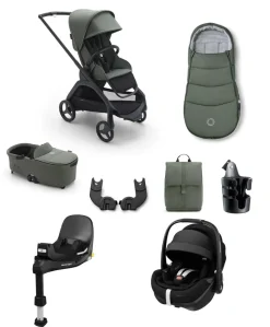 Bugaboo Dragonfly Complete Stroller Bundle With Maxi-Cosi Pebble 360 Pro² Car Seat & Base (8 Pieces) - Forest Green
