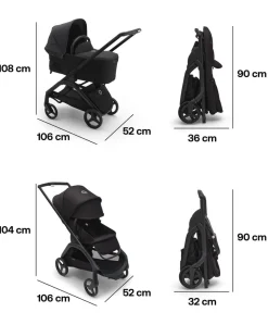 Bugaboo Dragonfly Complete Stroller Bundle With Cybex Cloud T i-Size Rotating Baby Car Seat & Base (8 Pieces)