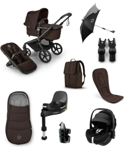 Bugaboo Fox 5 Renew Pushchair Bundle With Maxi-Cosi Pebble 360 Pro Car Seat & Base (9 Pieces) - Cocoa Brown