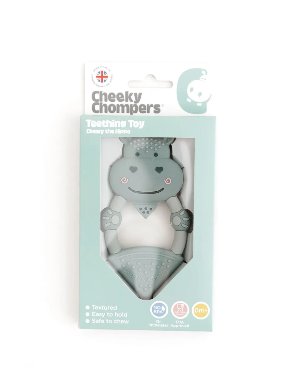 Cheeky Chompers Chewy The Hippo Teether - Sage Green