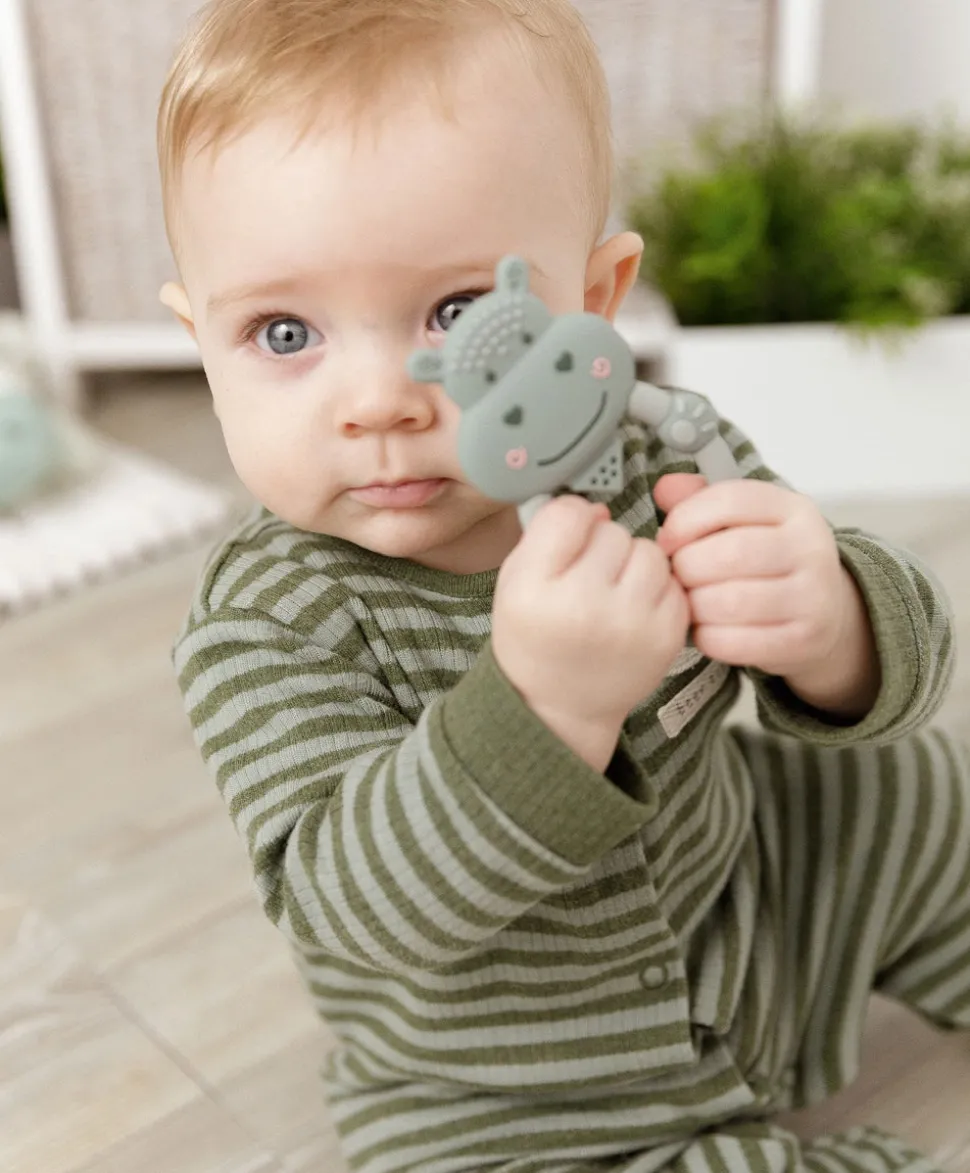 Cheeky Chompers Chewy The Hippo Teether - Sage Green