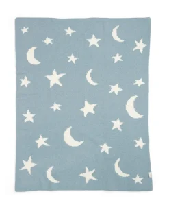 Chenille Blanket - Blue Moon/Star