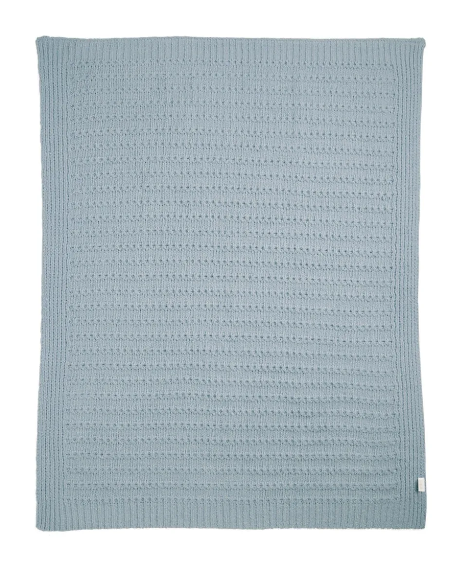Chenille Blanket - Blue Stripe