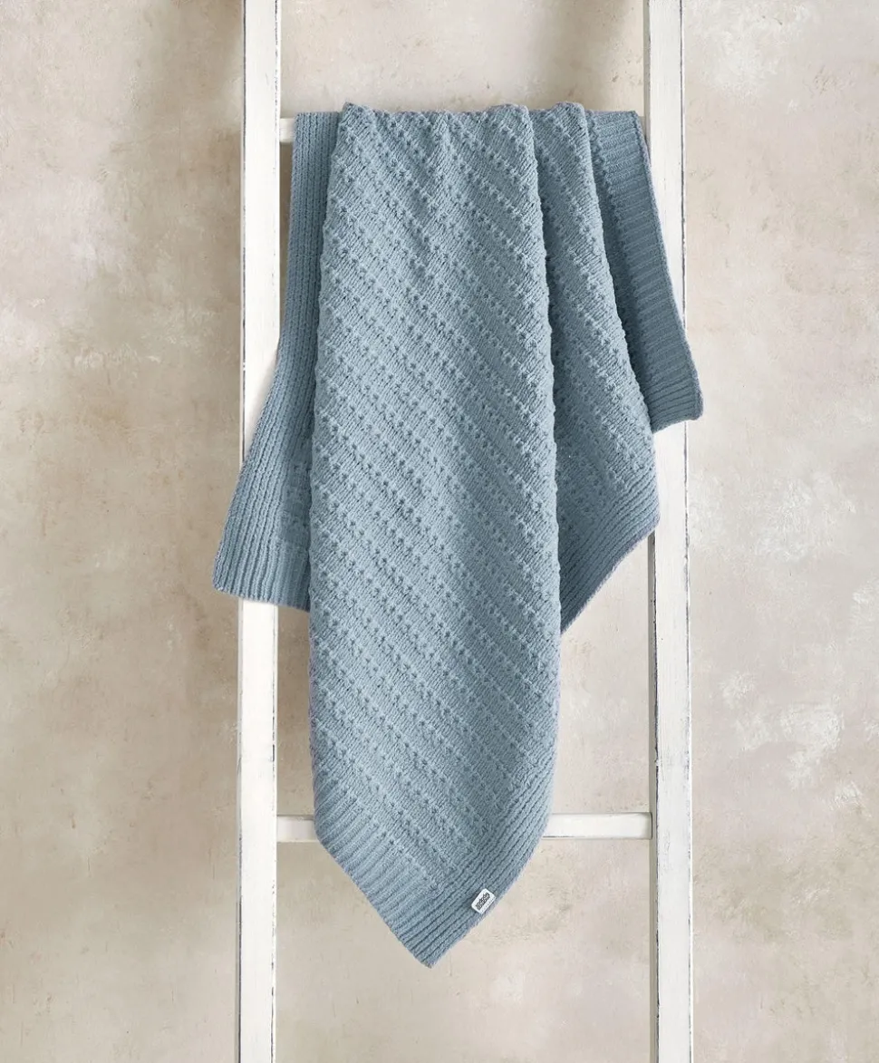 Chenille Blanket - Blue Stripe