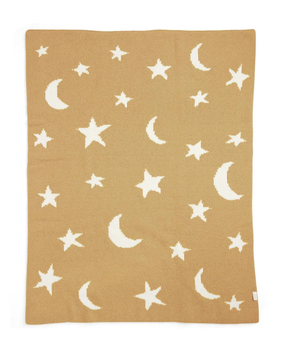 Chenille Blanket - Mustard Moon/Star