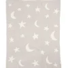 Chenille Blanket - Neutral Moon/Star
