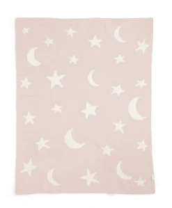 Chenille Blanket - Pink Moon/Star