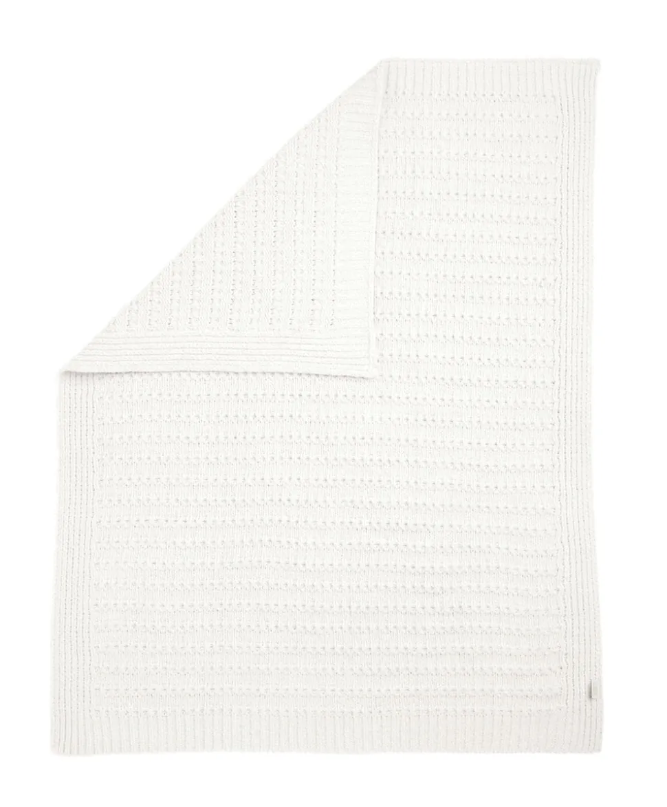 Chenille Blanket - White Stripe