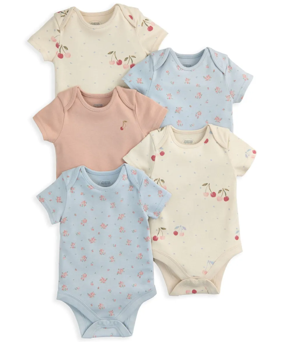 Cherries Short Sleeve Bodysuits (Pack of 5)