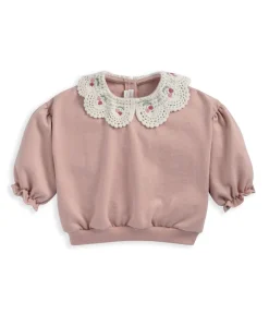Cherry Knitted Collar Sweatshirt
