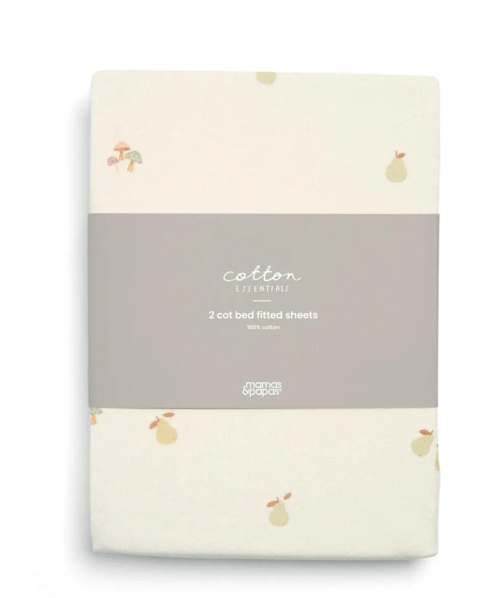 Cotbed Fitted Sheet (Pack of 2) - Woodland Print