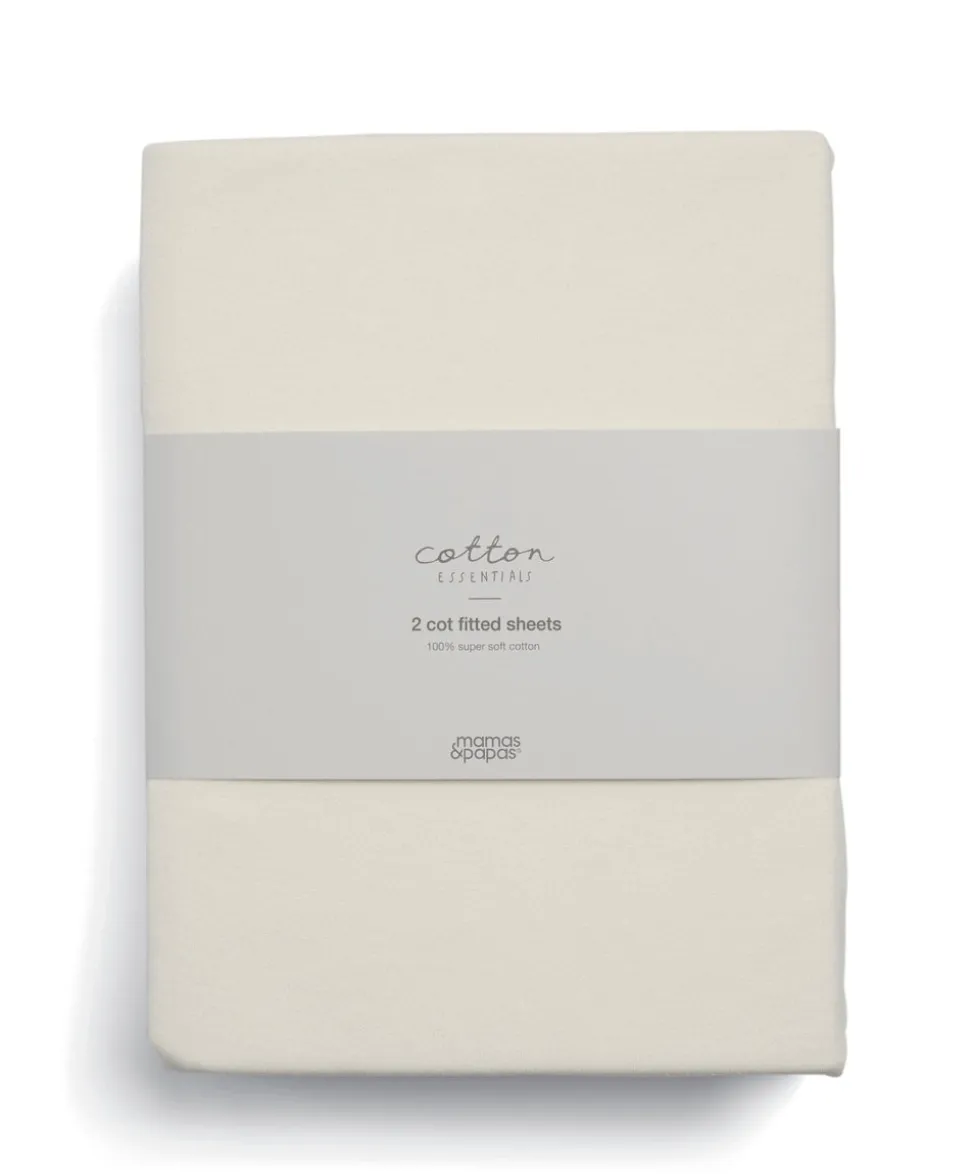 Cot Fitted Sheets (2 Pack) - Cream