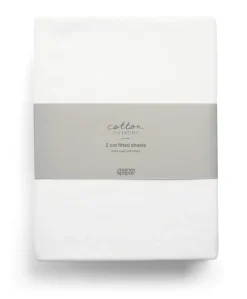 Cot Fitted Sheets 2 Pack White