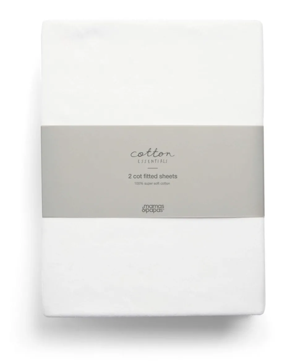 Cot Fitted Sheets 2 Pack White