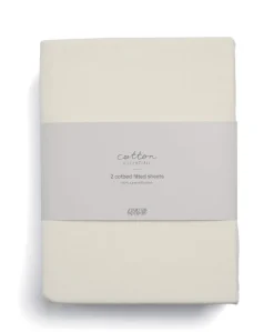 Cotton Essentials Cotbed Fitted Sheets (2 pack) - Cream