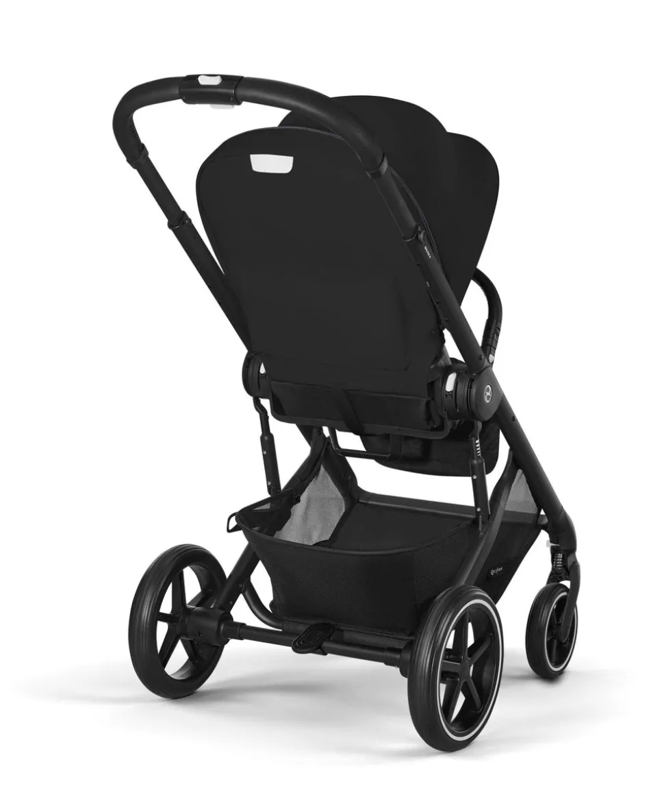 Cybex Balios Pushchair Bundle with Cybex Aton B2 i-Size Car Seat & Base (6 Pieces) - Moon Black