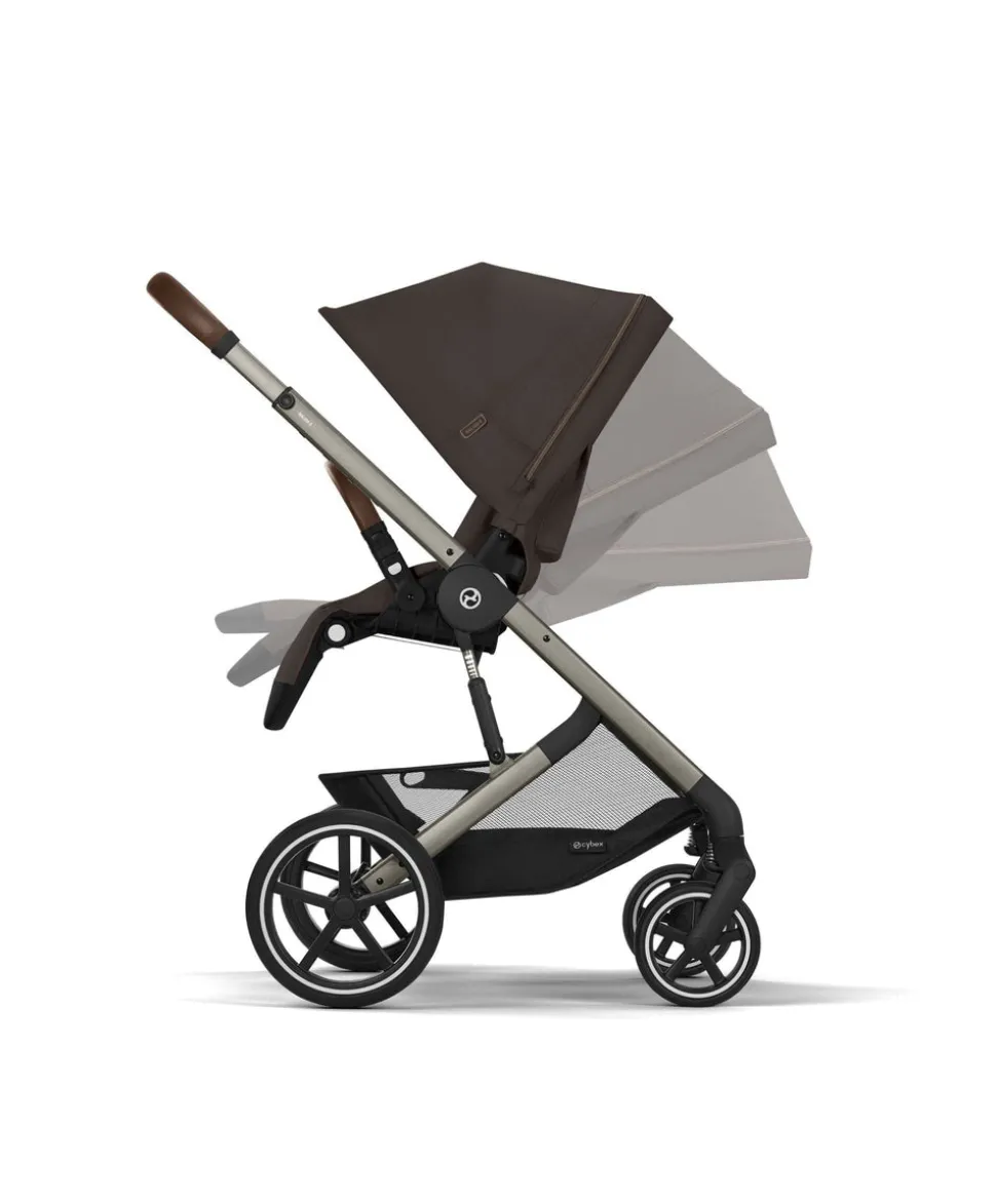 Cybex Balios S Lux Pushchair Bundle With Cybex Aton B2 i-Size Baby Car Seat & Base (7 Pieces) - Chocolate Brown