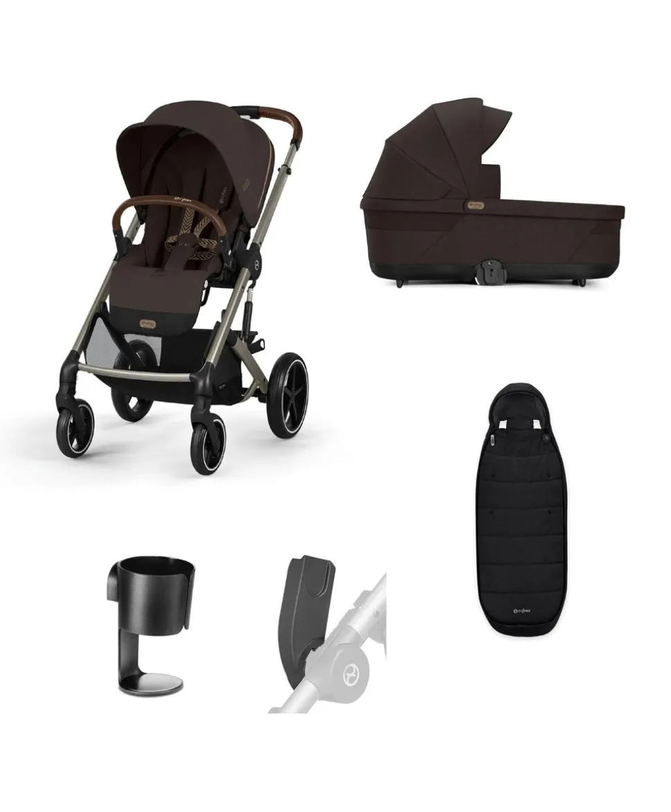 Cybex Balios S Lux Pushchair Bundle (5 Pieces) - Chocolate Brown