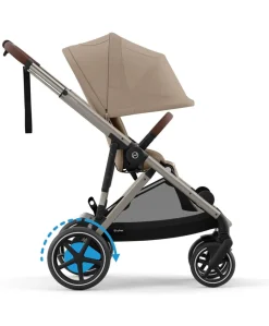 Cybex e-Gazelle S Electric Pushchair Bundle with Cybex Aton B2 i-Size Car Seat and Base (6 Pieces) – Almond Biege