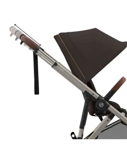 Cybex e-Gazelle S Electric Single to Double Pushchair Bundle with Cybex Cloud T+ i-Size Rotating Car Seat (7 Pieces) - Chocolate Brown
