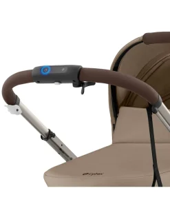 Cybex e-Gazelle S Electric Single to Double Pushchair Bundle with Cybex Cloud T+ i-Size Rotating Car Seat (7 Pieces) - Almond Beige