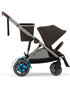 Cybex e-Gazelle S Electric Single to Double Pushchair Bundle (5 Pieces) - Chocolate Brown