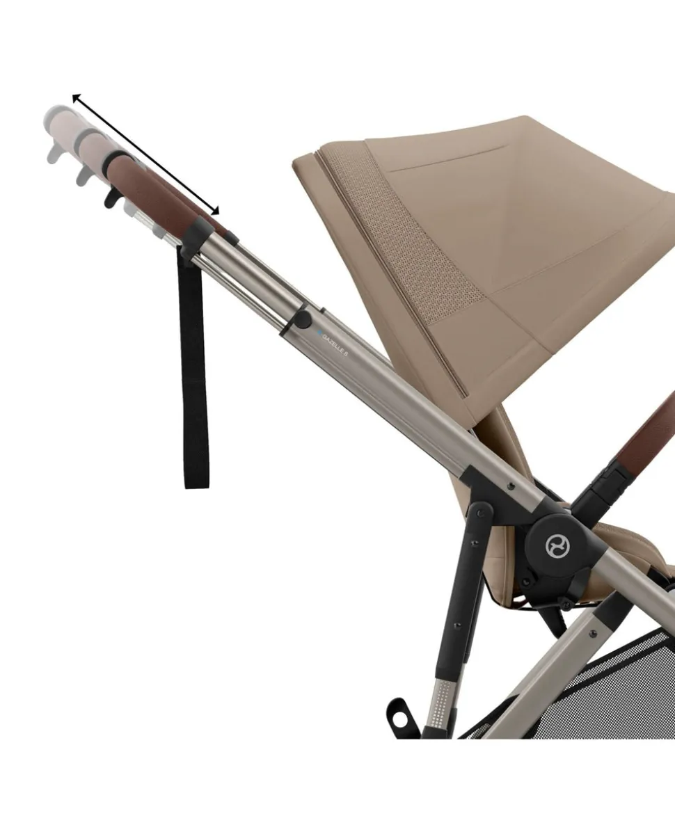 Cybex e-Gazelle S Electric Single to Double Pushchair - Almond Beige