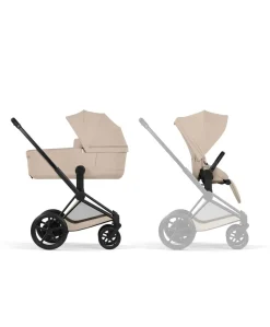 Cybex e-Priam Pushchair Bundle with Cybex Cloud T i-Size & Sirona T i-Size Car Seat - Sepia Black