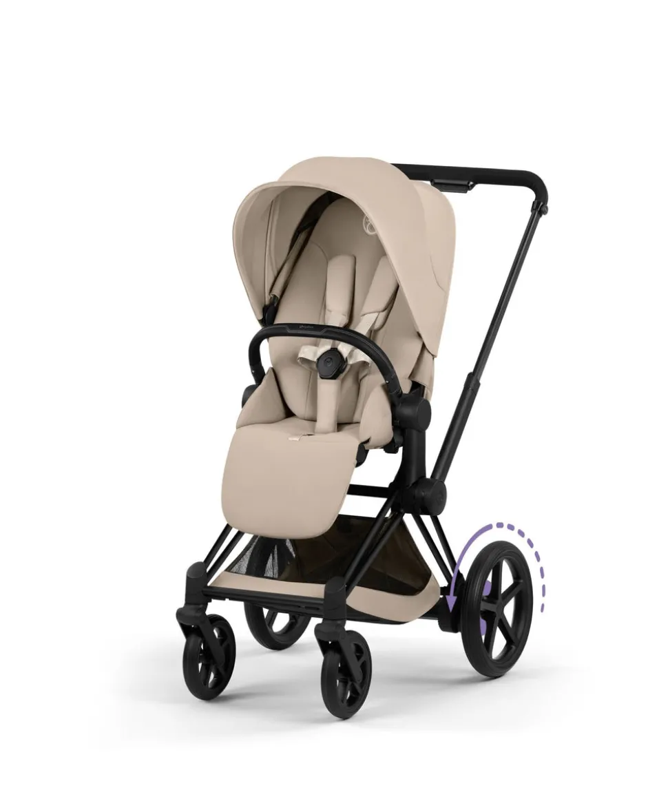 Cybex e-Priam Pushchair & Carrycot Bundle with Cybex Cloud T i-Size Rotating Baby Car Seat & Base - Sepia Black
