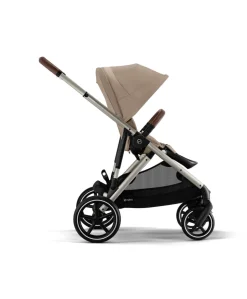Cybex Gazelle S Twin Pushchair Bundle with Cybex Cloud T i-Size Rotating Baby Car Seat & Base (16 Pieces)- Almond Beige