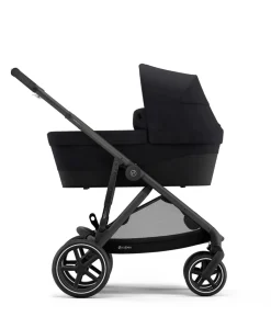 Cybex Gazelle S Twin Pushchair Bundle with Cybex Cloud T i-Size Rotating Baby Car Seat & Base (16 Pieces) - Moon Black
