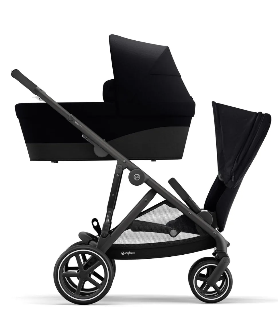 Cybex Gazelle S Twin Pushchair Bundle (12 Pieces) - Moon Black